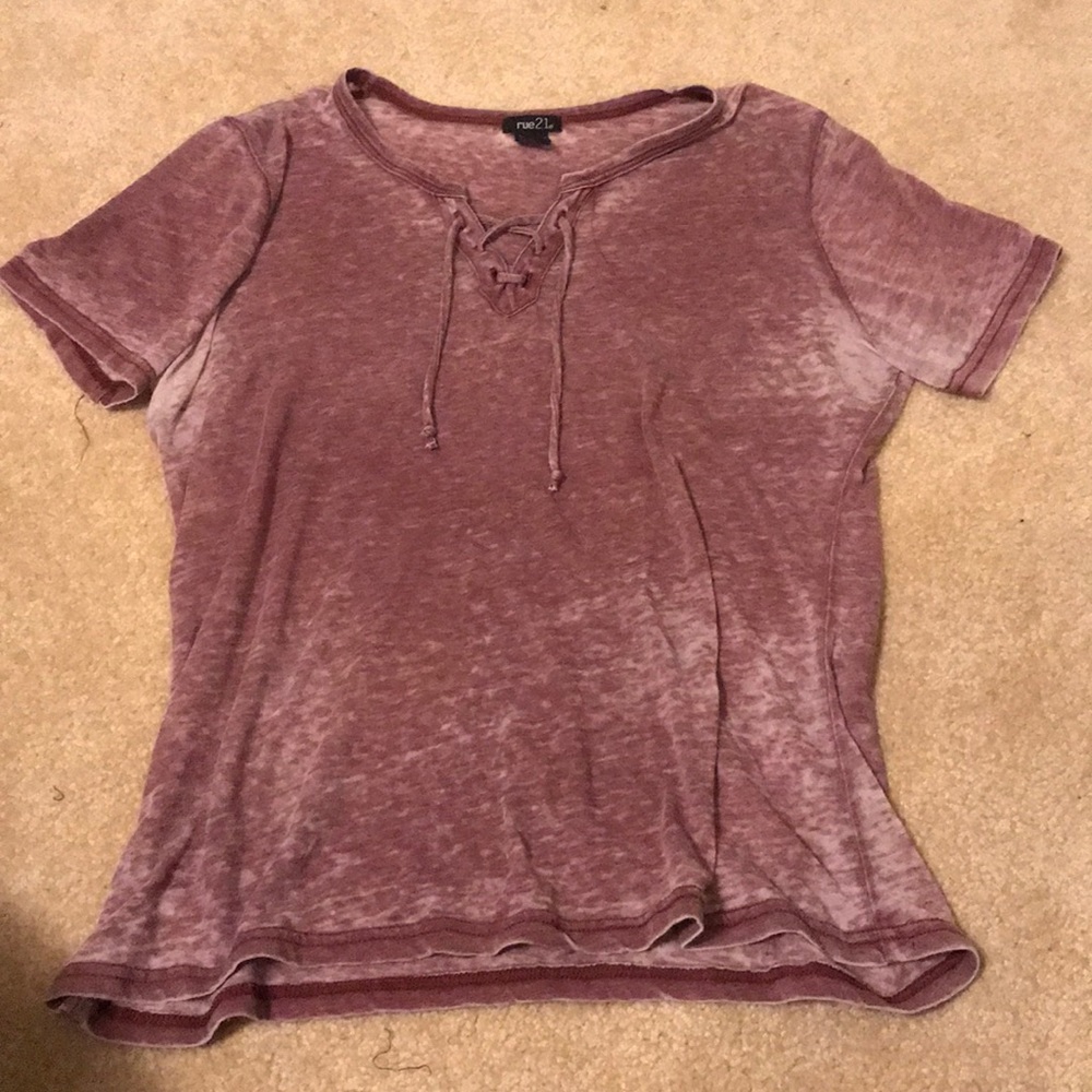 Burgundy sheer top
